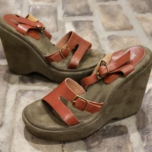 Jeffrey Campbell suede wedge sandal